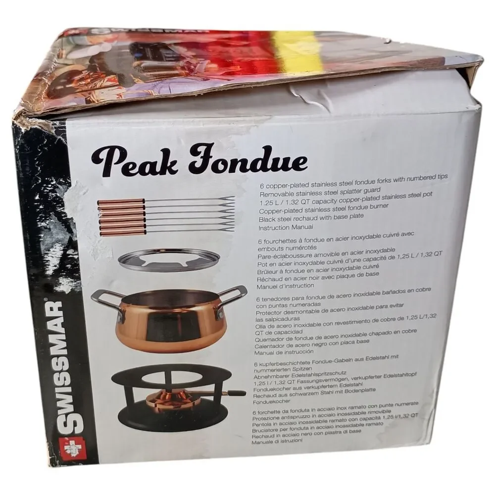 Swissmar Peak 10-Piece Copper Fondue Set
